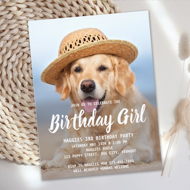 Welpe Hund Geburtstagsparty Personalisiertes Tier  Einladungspostkarte (Von Creator hochgeladen)