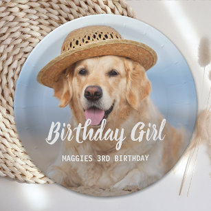 Welpe Hund Geburtstagsparty Personalisiertes Tier  Pappteller