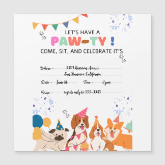 Welpe Hund Geburtstagsparty Welpenpau Einladungen