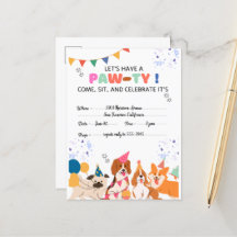 Welpe Hund Geburtstagsparty Welpenpau Einladungen
