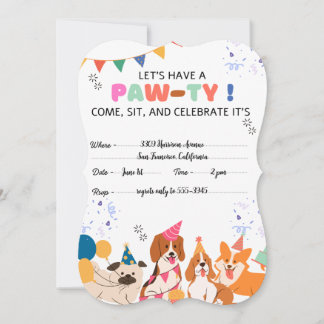 Welpe Hund Geburtstagsparty Welpenpau Einladungen