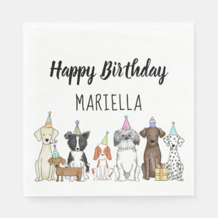 Welpe Hund Kleine Mädchen Geburtstagsparty Serviette