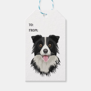 Welpe Hund Lover Schwarz-weißes Party Border Colli Geschenkanhänger