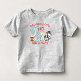 Welpe Hund Thema 2. Geburtstag Kleinkind T-shirt
