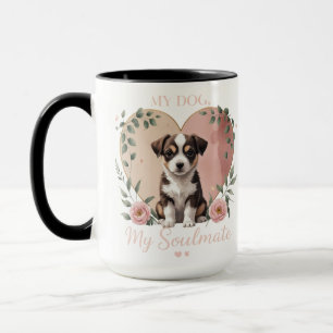 Welpe im Blumenherz - Mein Hund, mein Seelenverwan Tasse