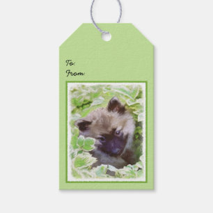 Welpe im Garten Malerei Original Kunst Geschenkanhänger