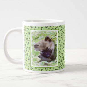 Welpe im Garten Malerei Original Kunst Jumbo-Tasse