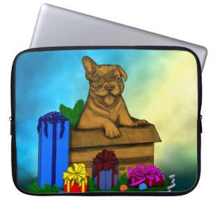 Welpe in A Box , frohe Weihnachten Laptopschutzhülle
