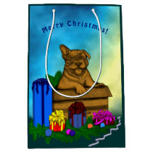 Welpe in A Box , frohe Weihnachten