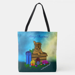 Welpe in A Box , frohe Weihnachten Tasche