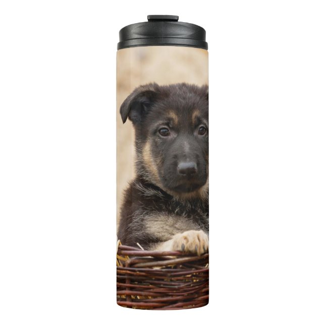 Welpe in Basket Thermosbecher (Vorderseite)