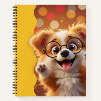 Welpe in Brille Notizbuch