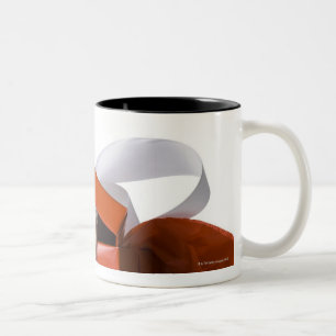 Welpe in einem Kasten Zweifarbige Tasse
