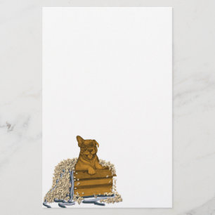 Welpe in einer Box Briefpapier