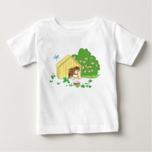 Welpe in einer Henne und Knochen in einer Schüssel Baby T-shirt