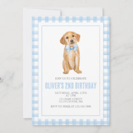 Welpe karierten Geburtstag Einladung