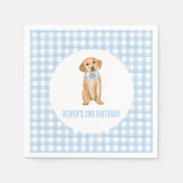 Welpe karierten Geburtstag Serviette