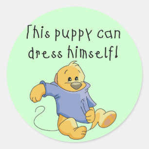 Welpe kleiden oben T-Shirts und Geschenke Runder Aufkleber