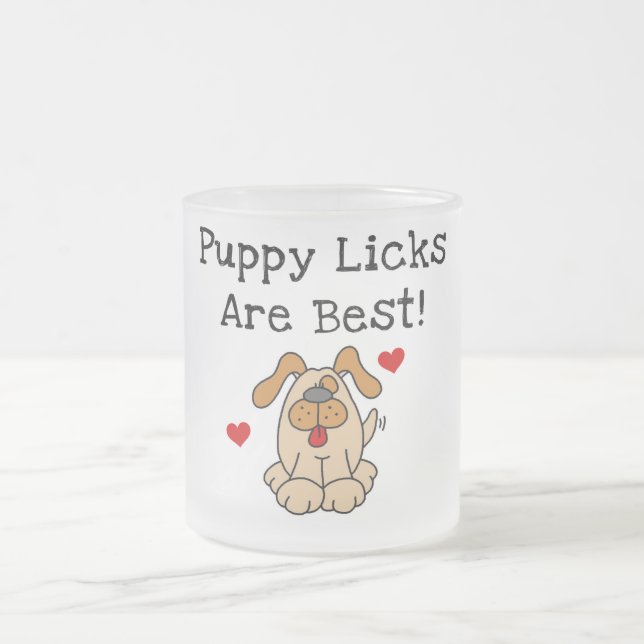 Welpe Licks sind beste T-Shirts und Geschenke Mattglastasse (Mittel)