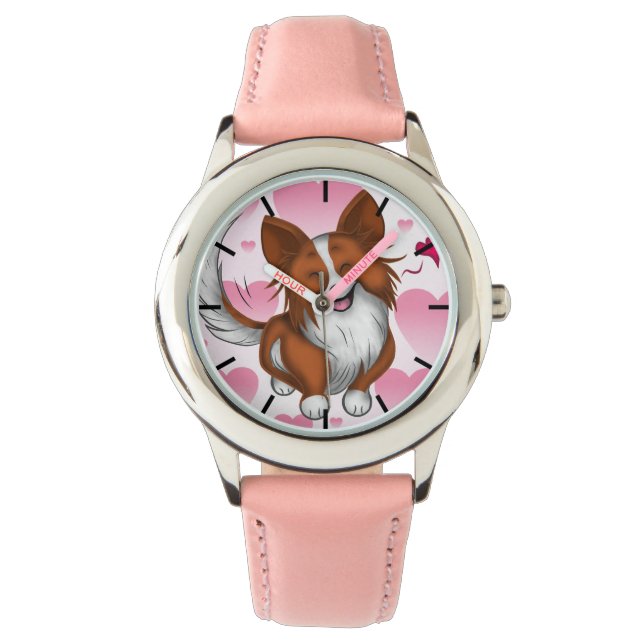 Welpe Liebe Armbanduhr (Vorderseite)