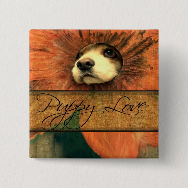 Welpe Liebe Button (Vorderseite)