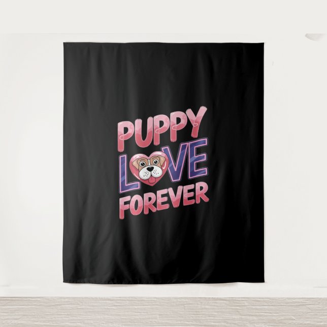 Welpe Liebe Forever Dog Wandteppich (Vorderseite)
