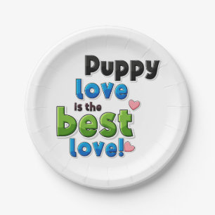 Welpe Liebe ist die beste Liebe Pappteller