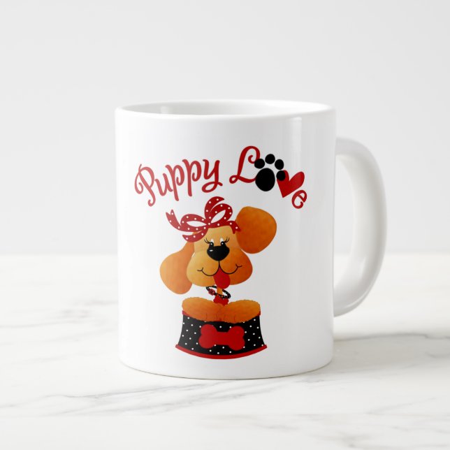 Welpe Liebe - Jumbo-Tasse (Vorderseite Rechts)