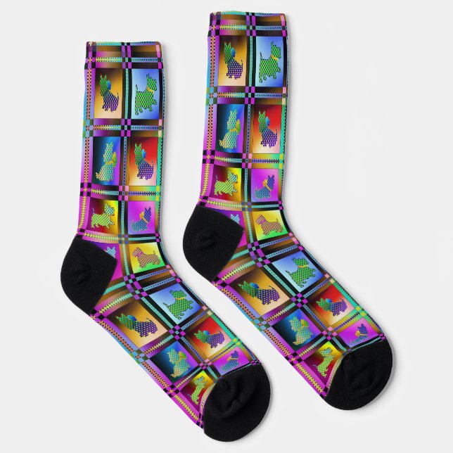 Welpe Liebe mehrfarbig Socken (Rechts)