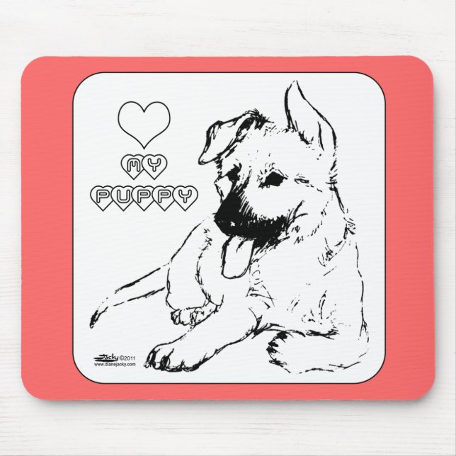 Welpe Liebe Mousepad (Vorne)
