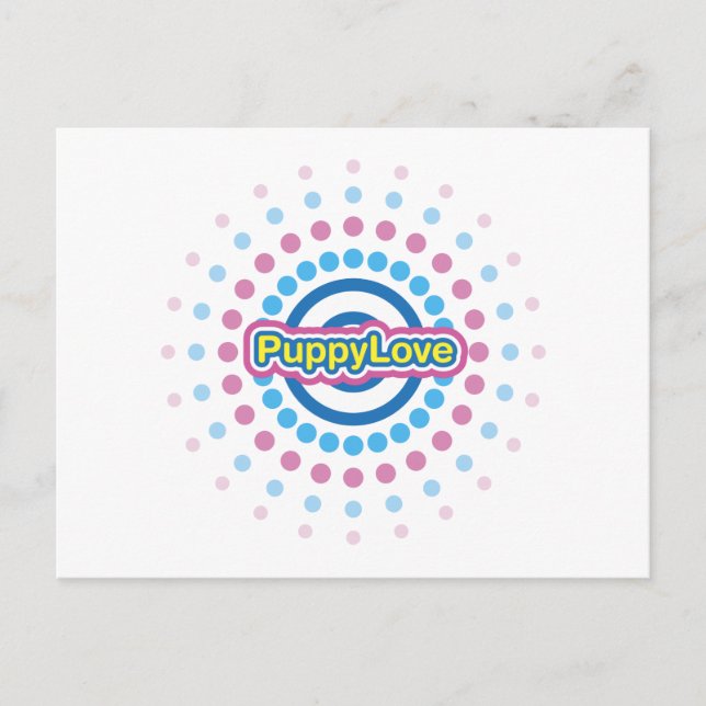 Welpe Liebe Postkarte (Vorderseite)