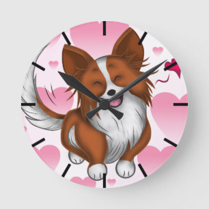 Welpe Liebe Runde Wanduhr