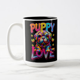 Welpe Liebe Zweifarbige Tasse