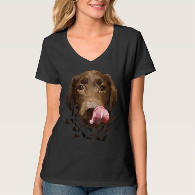 Welpe Low Polygon Labrador Image T-Shirt (Vorderseite)