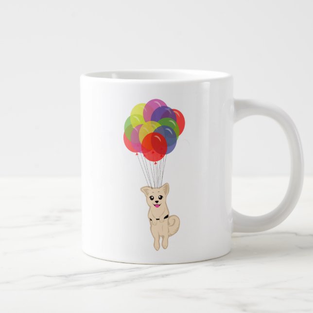 Welpe mit Balloons Jumbo-Tasse (Rechts)