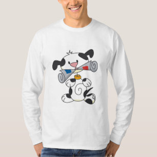 Welpe mit Zeitungs-T - Shirts und Geschenken