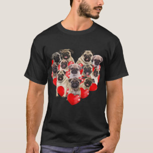 Welpe Möpsen Hundeherz   Valentinstag T-Shirt