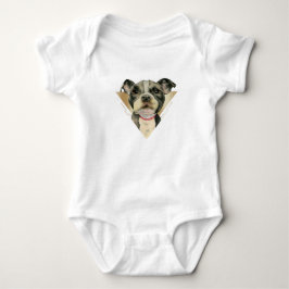 "Welpe mustert" das Pitbull-HundeAquarell, das 4 Baby Strampler