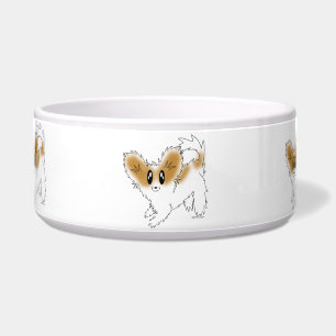 Welpe Papillon Hundefutter oder Wasser-Schüssel Napf