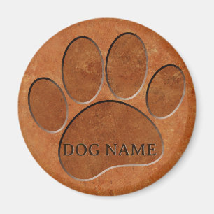 Welpe Paw Imitats Terracotta Print Individuelle Na Magnet