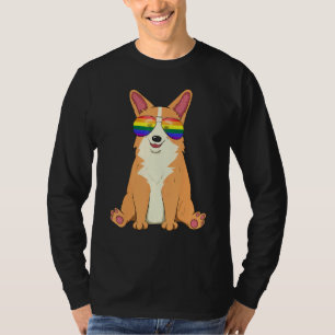Welpe & Regenbogenbrille Süßer Corgi-Hund Lgbt Sto T-Shirt