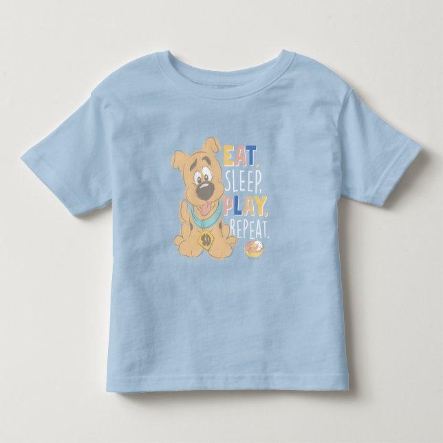 Welpe Scooby-Doo "Essen, schlafen, spielen, wieder Kleinkind T-shirt (Vorderseite)