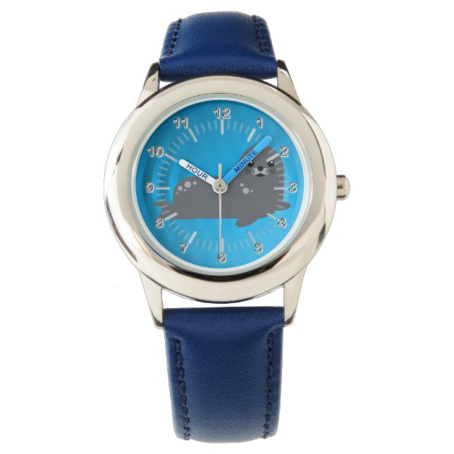 Welpe Siegel Armbanduhr (Vorderseite)