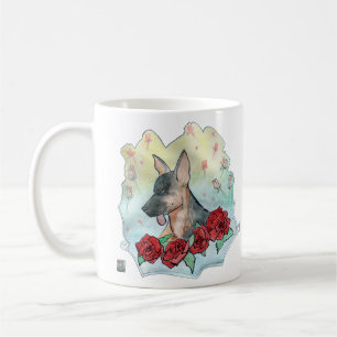 Welpe spielt in einem Garten von Rose deutscher Hi Kaffeetasse