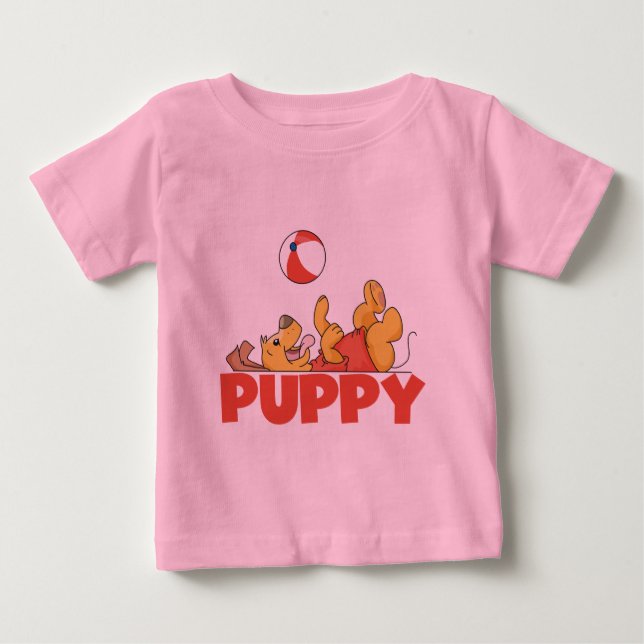 Welpe spielt T-Shirts und Geschenke (Vorderseite)
