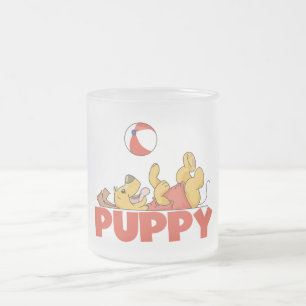 Welpe spielt T-Shirts und Geschenke Mattglastasse