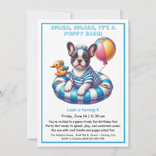 Welpe Splash Birthday Pool Party Einladung