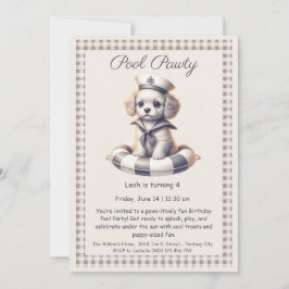 Welpe Splash Birthday Pool Party Einladung