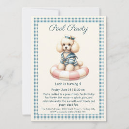 Welpe Splash Birthday Pool Party Einladung