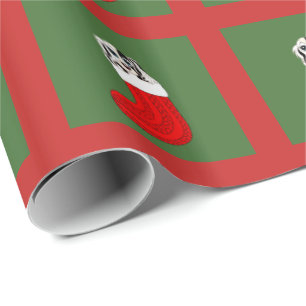 Welpe und Socke Geschenkpapier